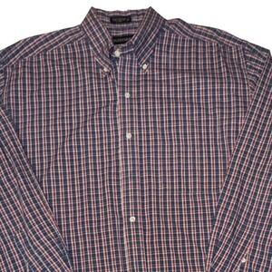 Britches Men's Blue Red Plaid‎ Shirt XL Preppy Everyday College Business Casual